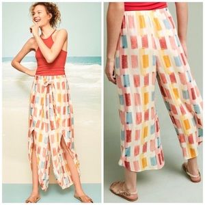 Anthropologie Lilka Watercolor Wrap Pants